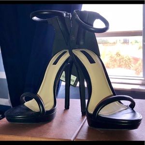 Black Faux Leather Platform Forever 21 Heels